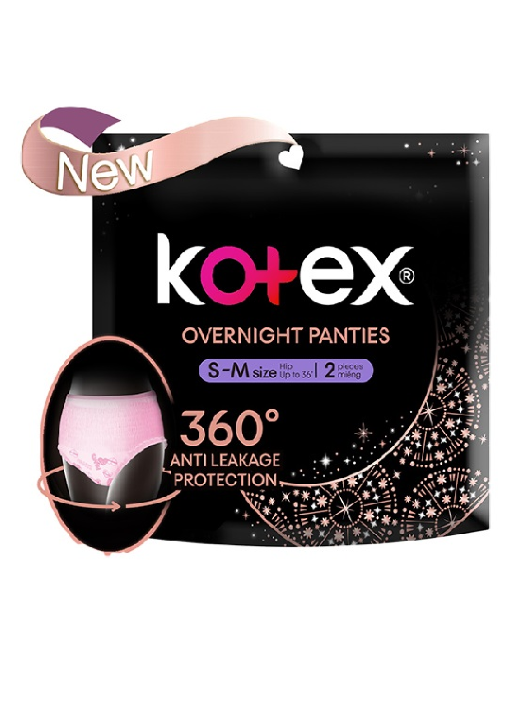 Kotex Kotex Overnight Menstrual Panties SM (2s) edamama